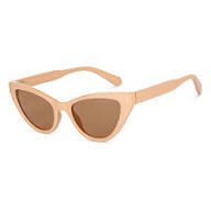 Retro Triangular Cat-Eye Sunglasses in Cream